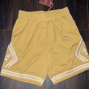 Mitchell & Ness Branded Diamond Script Shorts, Sand
